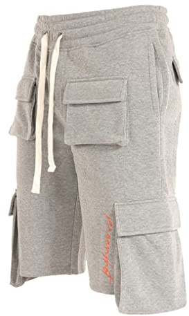 SCREENSHOT-SP31300 Mens Urban Hip Hop Premium Streetwear Fleece Shorts - Street Tactical Functional Multi Cargo Pockets Utility Varsity Fashion SweatShorts-H.Grey-Medium