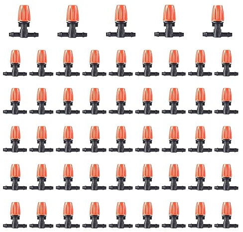 50pcs Kit Riego Por Goteo, Micro Spray Goteadores De Riego De Flujo Ajustable, Goteros Para Riego para Macizos de Flores, Jardines Vegetales, Césped