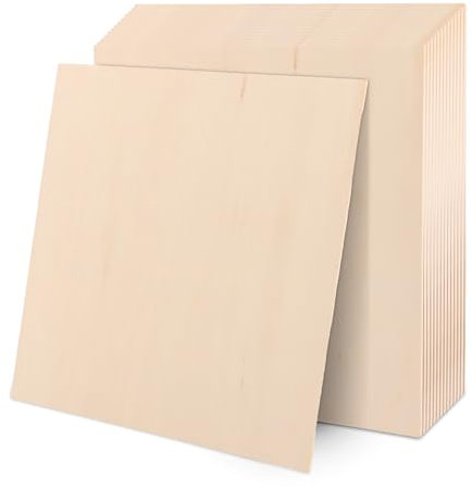 SHUESS 15 placas de madera contrachapada, tablero de madera de 200 x 200 x 3 mm, para manualidades, madera contrachapada de 2 mm, madera sin tratar, madera de tilo, aglomerado para manualidades