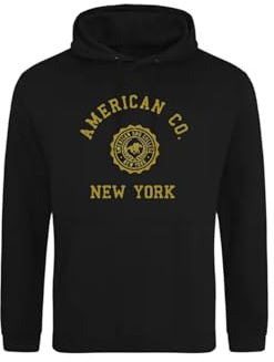 AMERICAN COLLEGE USA Tröja tröja med tryck varma kläder unisex barn pojkar och flickor casual modell ACSCW4 svart 14 år, svart, 14 �r