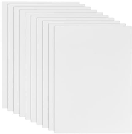 10Pcs A4 Kraft Paper File Folder, Presentation Document Folder, Square Cut Folder with Cards Slot, A4 Cardboard Folders, Paper Portfolio for School Home Office (White)