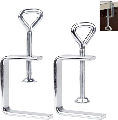 Lot de 2 serre-joints en C pour le travail du bois, anneaux de levage en C, petite pince en C, largeur réglable, pour le travail du bois, petits serre-joints à vis, argent