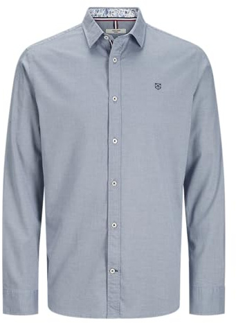 Jprblamontpellier detalj L/S skjorta Smu, Chambray Blue, L