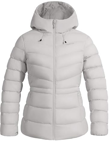 Pioneer Camp Damen Daunenjacke Warme Winterjacke Leichte Steppjacke Pufferjacke Wintermante Kapuzenjacke mit Kapuz Grau L