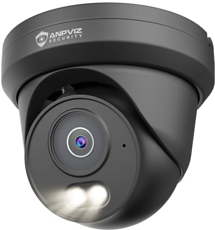 Anpviz 4K 8MP PoE Security IP Camera Outdoor Wired, AI Human Vehicle Detection, 100FT Smart Dual Light Color Night Vision, Built-in Mic, IP66 Waterproof, Black, NDAA, IPC-D3B83B-S (U Series)