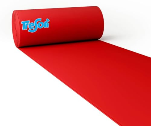 Generico Tresorì - Passatoia Rossa Natale per Eventi, Tappeto Rosso Natale Moquette al Metro per Feste, Allestimenti, Matrimonio, Natale, Negozio (1x5 mt, Rosso)