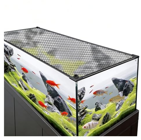 Magnetic Aquarium Anti-Jumping Mesh Net, Aquarium Lid Fish Tank Top Cover Hood Jump Cover Adjustable DIY Mesh Lid(60cm x 30cm)