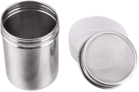 Honbay Stainless Steel Chocolate Shaker Icing Sugar Powder Cocoa Flour Coffee Sifter Cooking Tools Lid Chocolate Shaker Cocoa