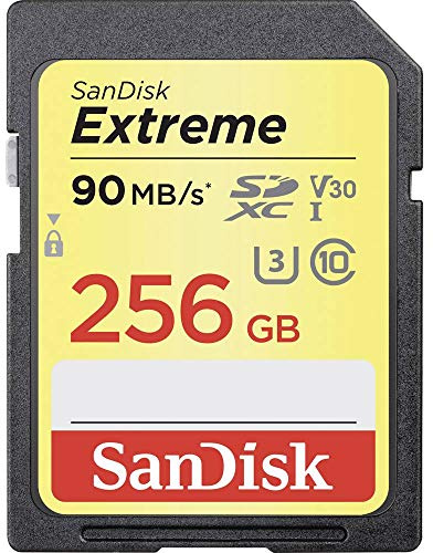 SanDisk Extreme 256 GB SDXC Speicherkarte bis zu 90 MB/Sek, Class 10, U3, V30