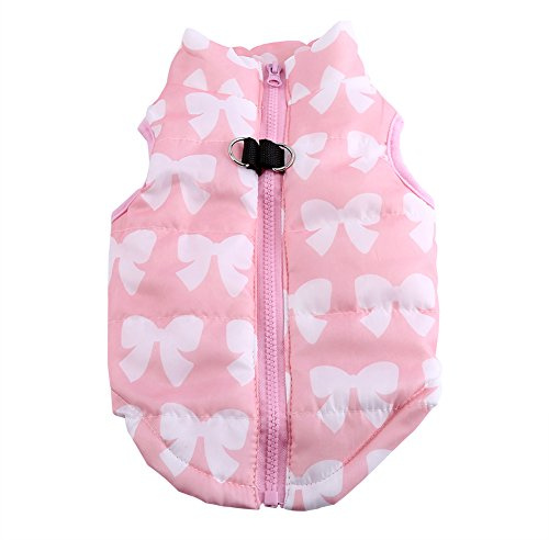 Chaqueta para mascotas Abrigos abrigados para perros Invierno Otoño Chaquetas de algodón cálidas Gato Abrigo para perros Ropa Ropa para mascotas Disfraces(M-Rosado)