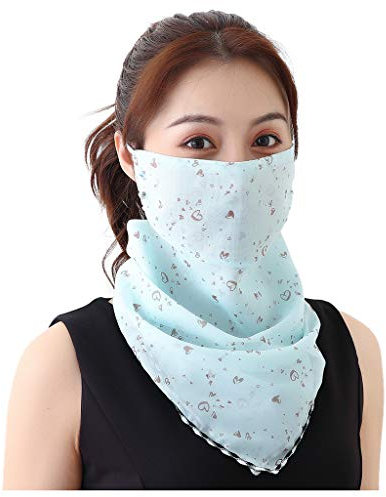 riou Damen Mundschutz Halstuch Multifunktionstuch Sommer UV-Schutz Atmungsakti Chiffon Tuch Schlauchtuch