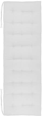 Brandsseller Cojín de Banco 140x40x4 cm – para Banco de jardín y Banco de Comedor – Impermeable, fácil de Limpiar y Acolchado Suave – Uso Interior y Exterior – Blanco