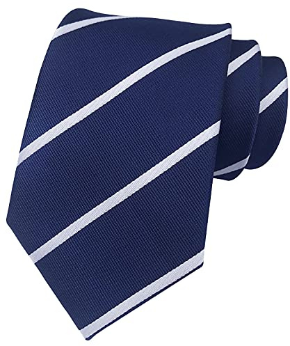 Rosiika Cravates à carreaux pour homme, design formel, pour mariages, fêtes, Bleu marine., taille unique