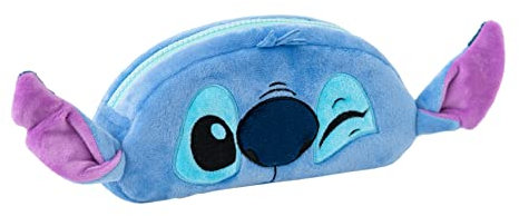 Grupo Erik Plüsch Mäppchen Disney Stitch 1 Fach - Stift Etui Schule - Federmäppchen Mädchen Schlampermäppchen Jungen Offizieller Disney Fanartikel