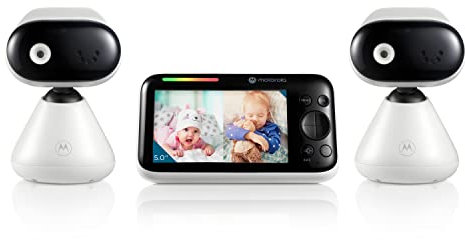 Motorola Nursery Baby PIP1500-2 - Video Baby Monitor w/ 2 Cameras, Parent Unit, Wall Mount, 1000-ft Range, Two-Way Audio, Room Temperature Monitoring