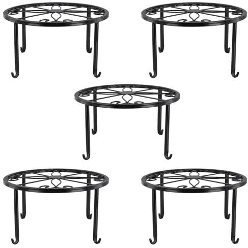 YIXNSW 5 unidades de 23 cm de metal para plantas, soporte para flores, soporte para flores, metal, taburete para macetas, taburete para flores, mesa redonda, soporte para macetas adecuado para macetas