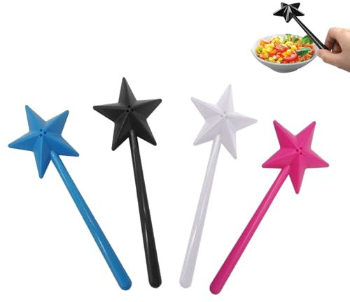 4 Pezzi Bacchetta Magica Sale e Pepe,Bacchetta Magica Sale,Stella Bacchetta Dispenser di Spezie,per Il Barbecue,Cucine,Campeggio,Ristorante e Cucina di Casa Forniture