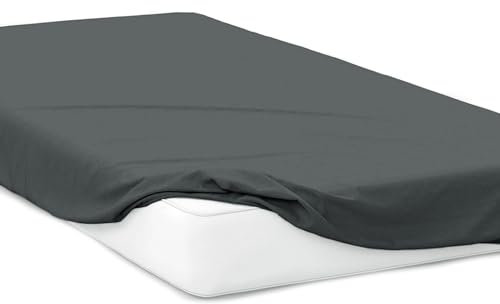 Mixi Trends Spannbettlaken Jersey Spannbetttuch 100% Baumwolle Bettlaken Bettlaken, Größe:200 x 220 cm, Farbe:Silber