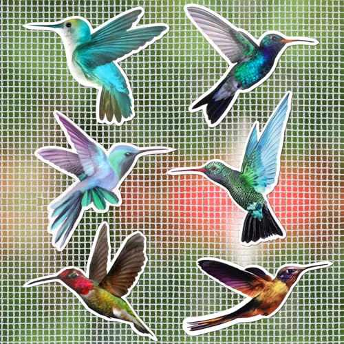 MWOOT 12 Pezzi Magneti per Porta Schermo di Colibrì,Flessibile Screen Door Decals,Doppia Faccia Schermo Protezione Magnetica è Adatto a Proteggere e Animali Domestici(6 Stili)