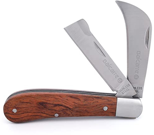 paxlloonge Gartenmesser aus Edelstahl, Faltbares 2-Klingen Okuliermesser, Multifunktionales Veredelungsmesser für das Gärtnern, Ernten & Beschneiden von Sträuchern & Pflanzen