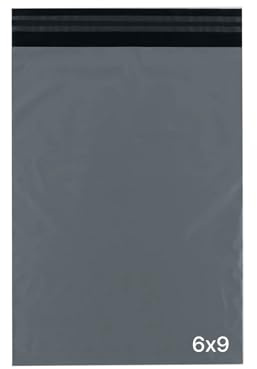 delka Mailing Bags, Durable Grey Poly Mailer Bags, Tear-Resistant Shipping Envelopes for Clothing, Documents, Strong Self-Seal Adhesive, Waterproof & Lightweight (6x9, 25PK)