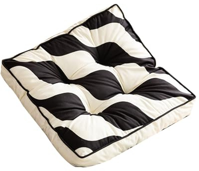 DRYNDUK stuhlkissen mit bändern 45x45cm, Sitzkissen Quadratische 1er Set, Stuhlpolster gemütliche rutschfest Sanft Atmungsaktiv, Sitzpolster für Stühle Gartenmöbel Outdoor