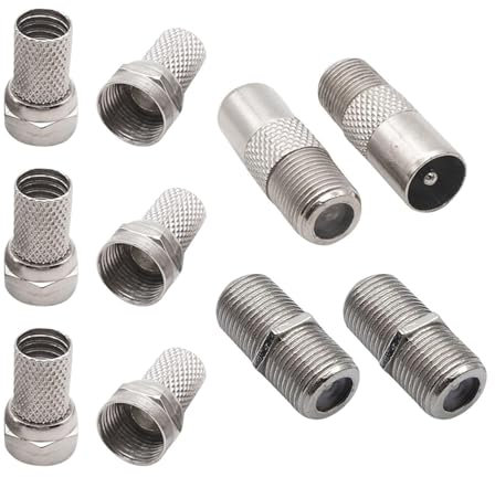 10 Pièces Connecteurs De Câble Coaxial Connecteurs Mâles F Connecteurs À Vis Coaxiaux Connecteurs De Câble Satellite Tv Câble Coaxial D'Antenne