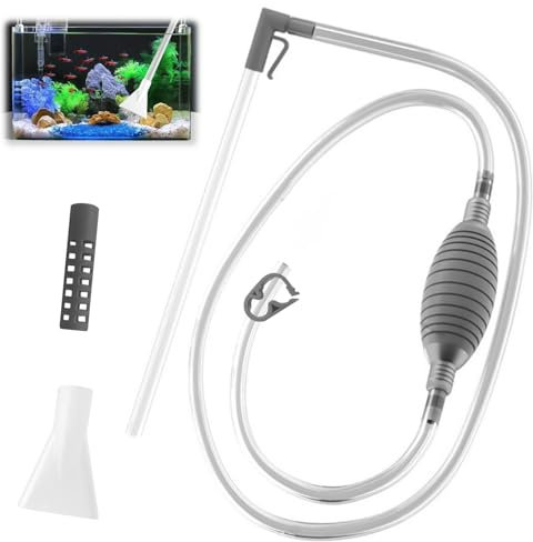 WhizNook Aquarium Reinigungsset, Aquarium Wasserwechsel, Aquarium Mulmsauger, Aquarium Sauger Handpumpe, Absaugung Aquarium Reiniger für die RoutinemäßIge Aquarienpflege und RegelmäßIge Wasserwechsel