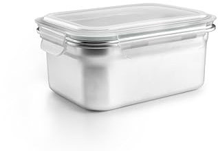 IBILI - Táper Rectangular Keepklin 1600 Ml, Acero Inoxidable, Apto para Microondas, tapa hermetica
