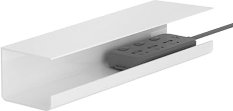 Plateau de Gestion des câbles sous Le Bureau, Plateau Organisateur de Gestion des câbles sans Perforation, Support de multiprise pour Organisateur de Fils en PVC pour Le Bureau et (Blanc)