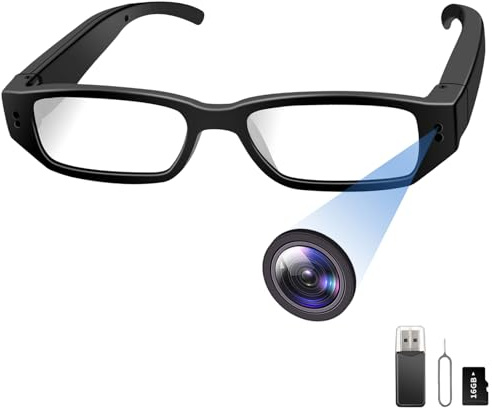 Nisanmoon Cámara Oculta 16GB, Gafas con Cámara Espía HD 1080P