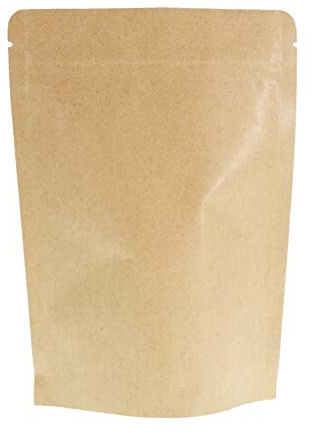 SumDirect 50Pcs 13x18cm Kraft Stand Up Food Bags, Zipper Reusable Packing Pouches Foil Lined with Tear Notch Thicken Heat Sealable, for Storing, Cookie, Snack Tea and Drinking
