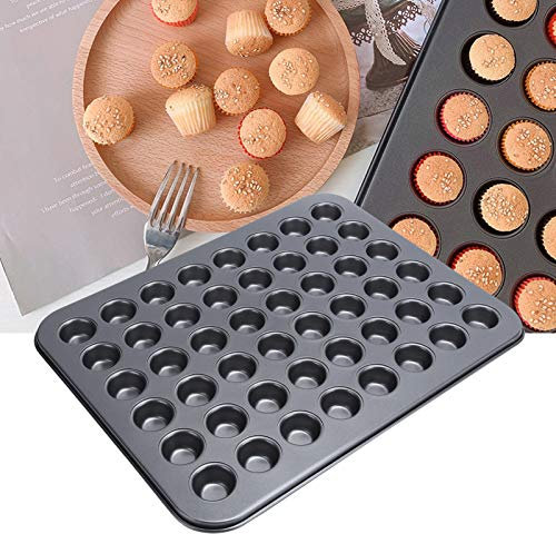 Mini Muffinform für 48 Muffins, Karbonstahl Backblech Cupcake Formen Antihaft Muffinblech Backform Muffin Backblech cupcake blech für Brownies Kuchen Pudding 40 x 32 x 2 cm