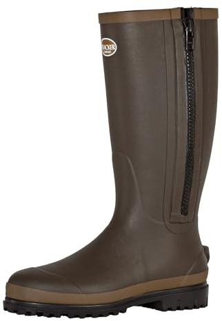 TRACKER Unisex Gummistiefel -25°C, Handmade EU, Wasserdicht, Jersey-Baumwollfutter, Selbstreinigende Naturkautschuk-Sohle, Praktischer Reißverschluss - Größe 43 EU