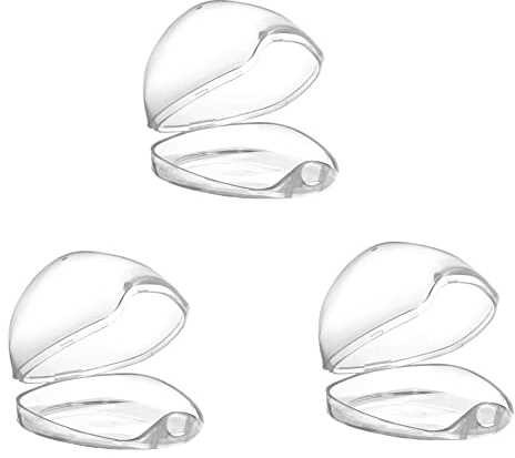 Rehmanniae - Caja de chupete para bebé, 3 cajas sin BPA, caja de chupete transparente no tóxica para chupete de bebé, chupetes cajas de polvo portátiles