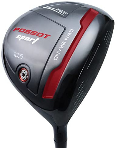 POSSOT Golf Driver - Right Handed Golf Club Driver, 10.5 Degrees of Loft, 45-inch Titanium Golf Club Driver, Available in Regular and Stiff Graphite Shaft, Black, 470CC
