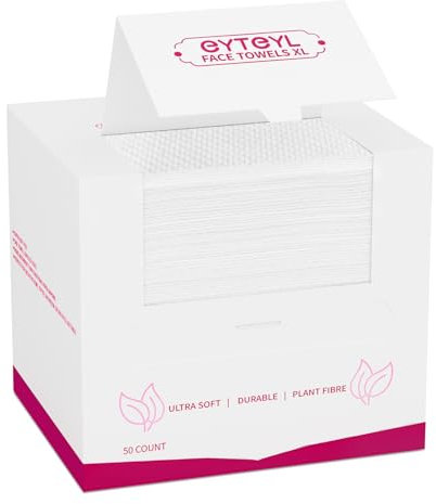 Disposable Face Towel XL 50 Count, 25x30cm Face Towelettes, Cloth Tissue, Facial Towel Compatible with Clean Skin, Makeup Remover Cloth and Facial Wash Dry Wipes (Pearl Pattern)