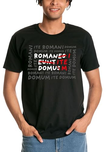 Elbenwald t-Shirt pour Fans de Monty Python avec Design Romani ITE Domum pour Hommes Femmes Unisexe Coton Noir - L