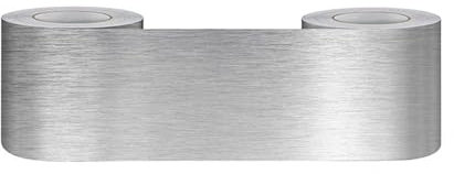 RexXuviant Bordes de papel pintado autoadhesivo cepillado plateado para empapelar decorativo para dormitorios, salones, aseos, baños, borde del fondo 10 cm x 500 cm