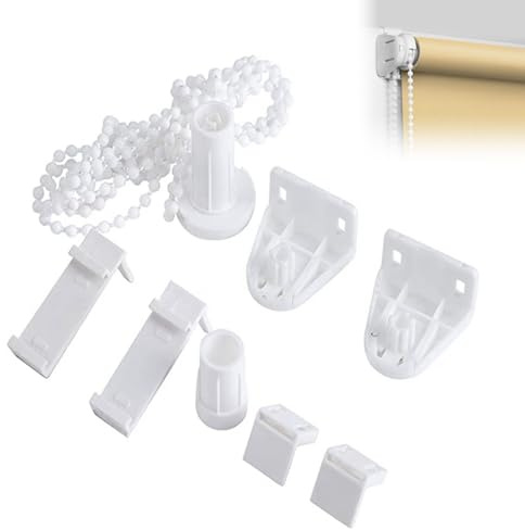 Hsyadazi Set di 2 Supporti per Tende a Rullo Senza Fori (17mm) - Adatto per Tende Oscuranti & Doppie Tende - Include Accessori per a Trazione Laterale & Standard