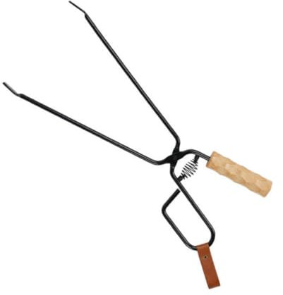 Toyvian Pinzas para de Barbacoa Largas Mango de Madera Pinzas para de Camping Herramienta Antiburns para Cocinar al Aire Libre Utensilio de Barbacoa