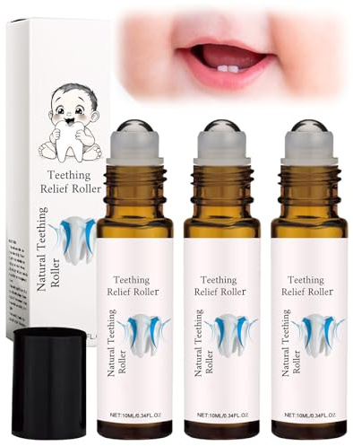 SEESUNO 3PCS Natural Teething Roller Oil for Relief Teething Discomfort Baby