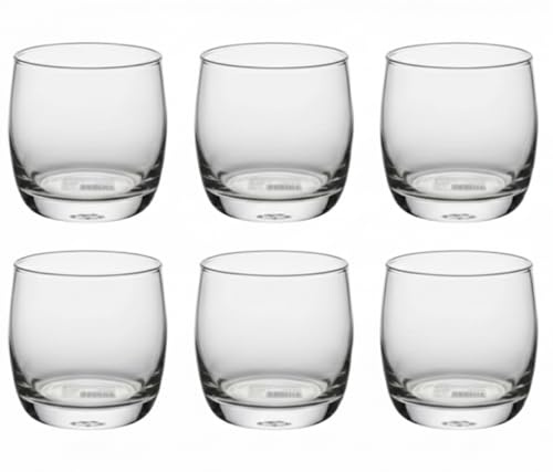 Premium Drinking Glasses Set, 6-Pack Clear Tumbler Glasses, 10.7 oz (315ml), Modern Elegant Design with Heavy Base, Dishwasher Safe, Multi-Purpose for Water, Juice, Cocktails, 7.5cm Diameter
