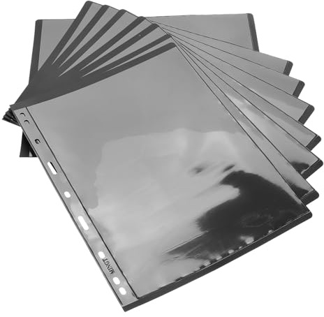 HOMSFOU 10pcs Stamp Collector Pages 9-hole Black Background Stamp Album Inserts for Suitable for Collectors and Storage