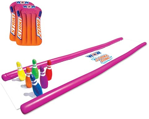 Wow Sports Strike Zone Lawn Water Slide - 25 ft - Human Bowling - Inflatable Sides & Pins - Sprinklers