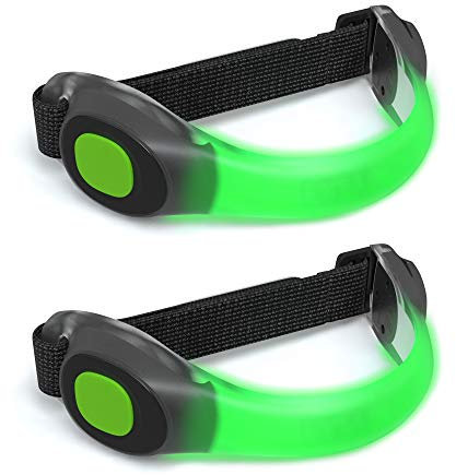 EAZY CASE 2 x LED Armband - Klettarmband mit 2 verschiedenen Modi I Leuchtarmband zur besseren Sichtbarkeit beim Joggen, Radfahren, Reflektor ideal für Kinder und Aktivitäten in der Dunkelheit, Grün