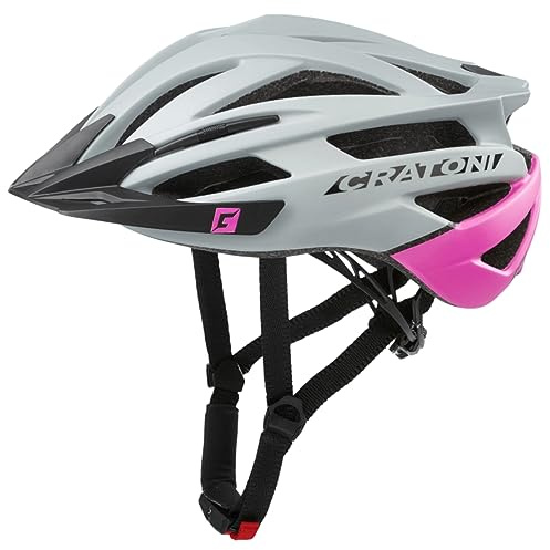 Cratoni Agravic Casque de vélo de Montagne avec visière, Gris Rose., S/M (54-58 cm)
