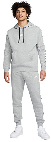 Nike DM6838-063 M NK Club FLC GX HD TRK Suit Tracksuit Men's DK Grey Heather/White L