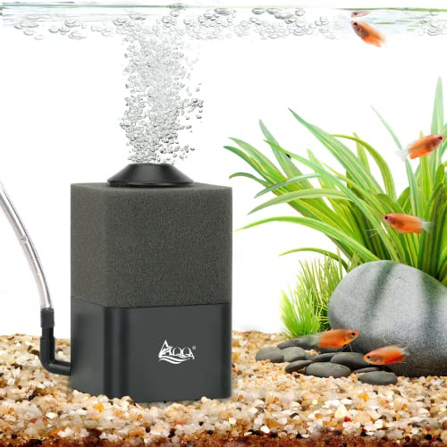 AQQA Filtro de esponja para acuario, Filtro silencioso de acuario para filtración biológica y mecánica, Filtro interno de acuario con elevador de aire con material filtrante