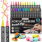 Surcotto Acrylic Paint Pens, Dual Tip Acrylic Paint Markers, Waterproof, Non-Toxic, odorless, Suitable for Paper, Pottery, Stones, Backpacks, Glass, Eggs, Fabrics, Plastics, handicrafts - 26 Colours